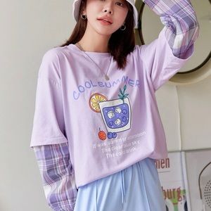 ‘Cool Summer’ 2 in 1 Long Sleeve Graphic Tee